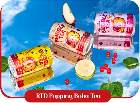 Thé Boba pétillant prêt à boire