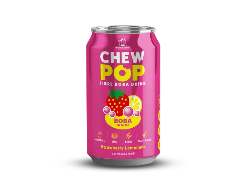 Chewpop strawberry lemonade fibre boba drink